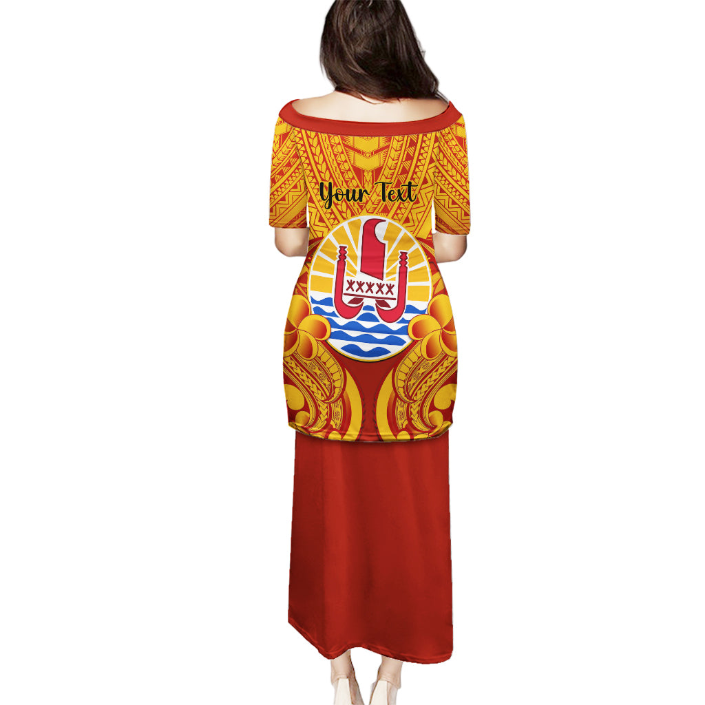 Personalised French Polynesia Puletasi Coat Of Arms With Polynesian Plumeria LT14 - Polynesian Pride