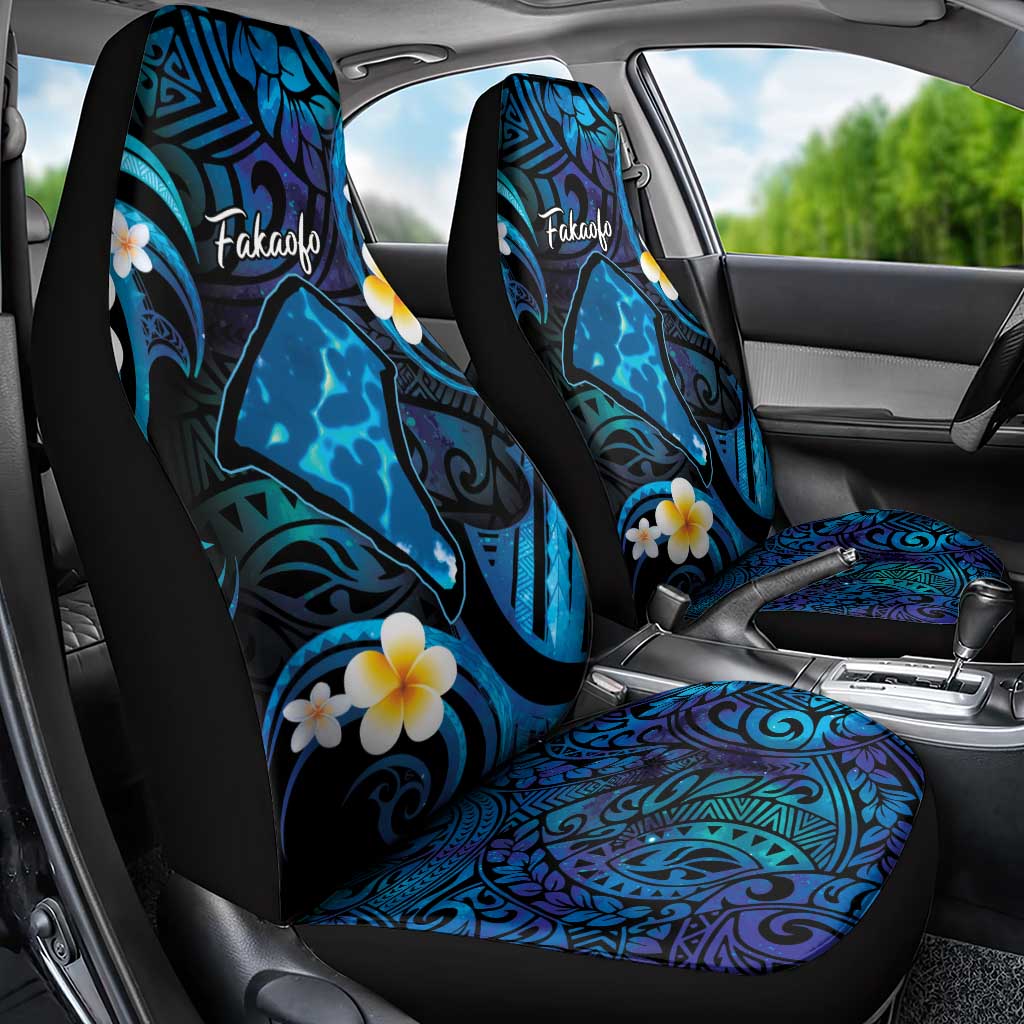 Tokelau Fakaofo Atoll Car Seat Cover Polynesian Tattoo Plumeria With Map LT14 - Polynesian Pride