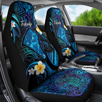 Tokelau Fakaofo Atoll Car Seat Cover Polynesian Tattoo Plumeria With Map LT14 - Polynesian Pride