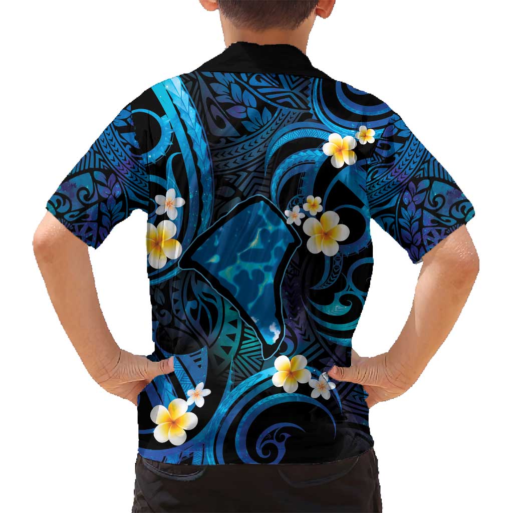 Tokelau Fakaofo Atoll Family Matching Long Sleeve Bodycon Dress and Hawaiian Shirt Polynesian Tattoo Plumeria With Map LT14 - Polynesian Pride