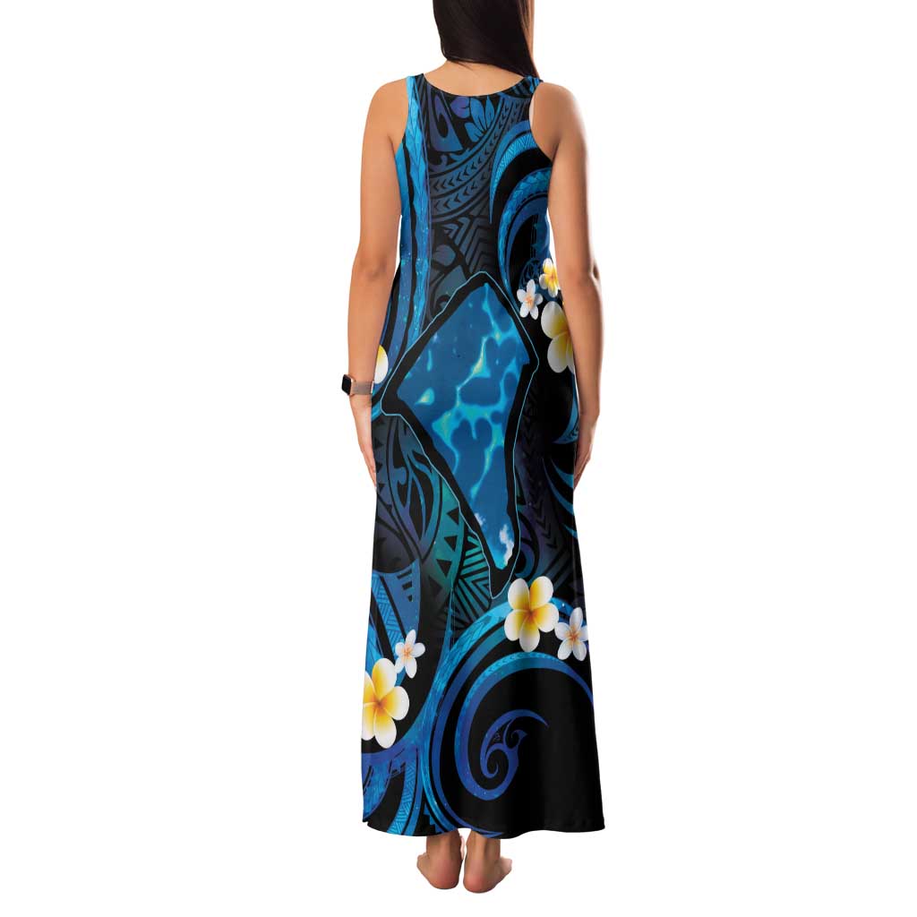 Tokelau Fakaofo Atoll Family Matching Tank Maxi Dress and Hawaiian Shirt Polynesian Tattoo Plumeria With Map LT14 - Polynesian Pride
