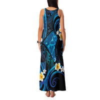 Tokelau Fakaofo Atoll Family Matching Tank Maxi Dress and Hawaiian Shirt Polynesian Tattoo Plumeria With Map LT14 - Polynesian Pride