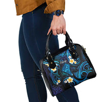 Tokelau Fakaofo Atoll Shoulder Handbag Polynesian Tattoo Plumeria With Map