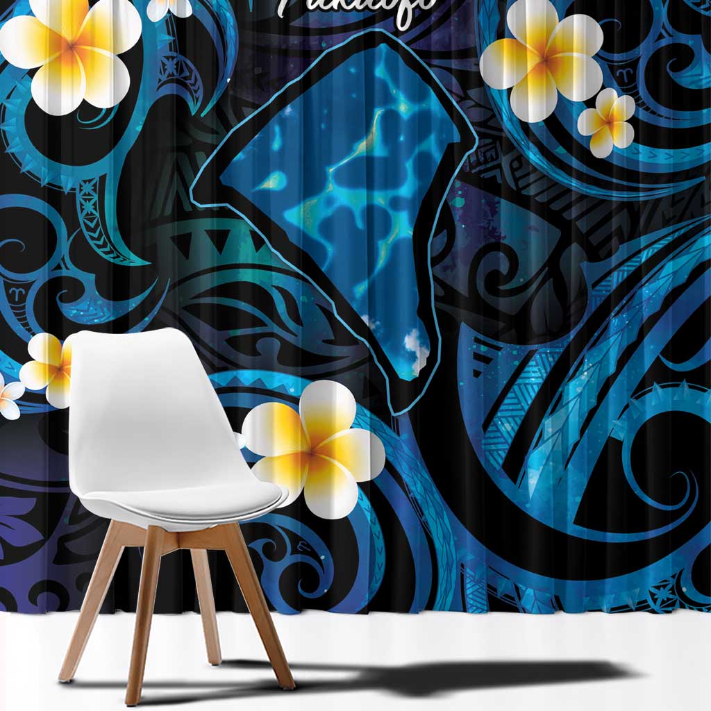 Tokelau Fakaofo Atoll Window Curtain Polynesian Tattoo Plumeria With Map