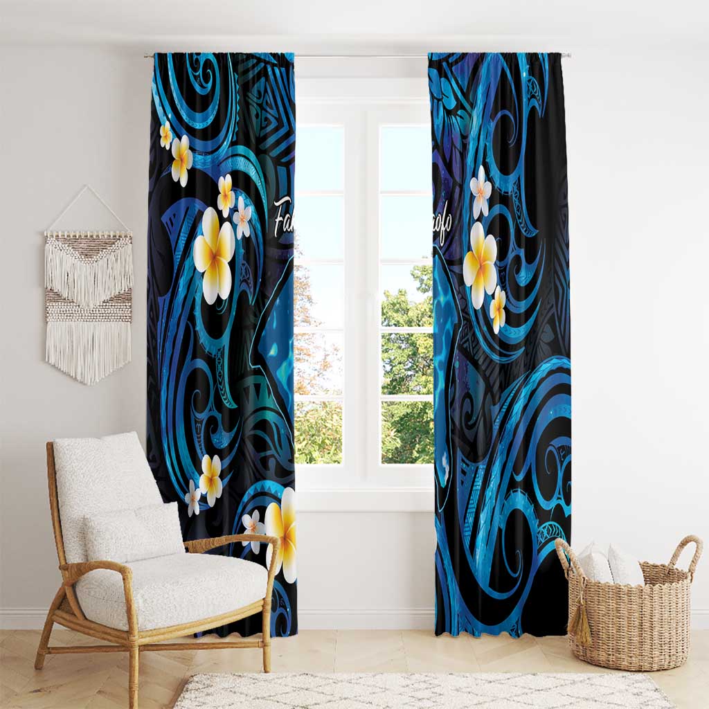 Tokelau Fakaofo Atoll Window Curtain Polynesian Tattoo Plumeria With Map