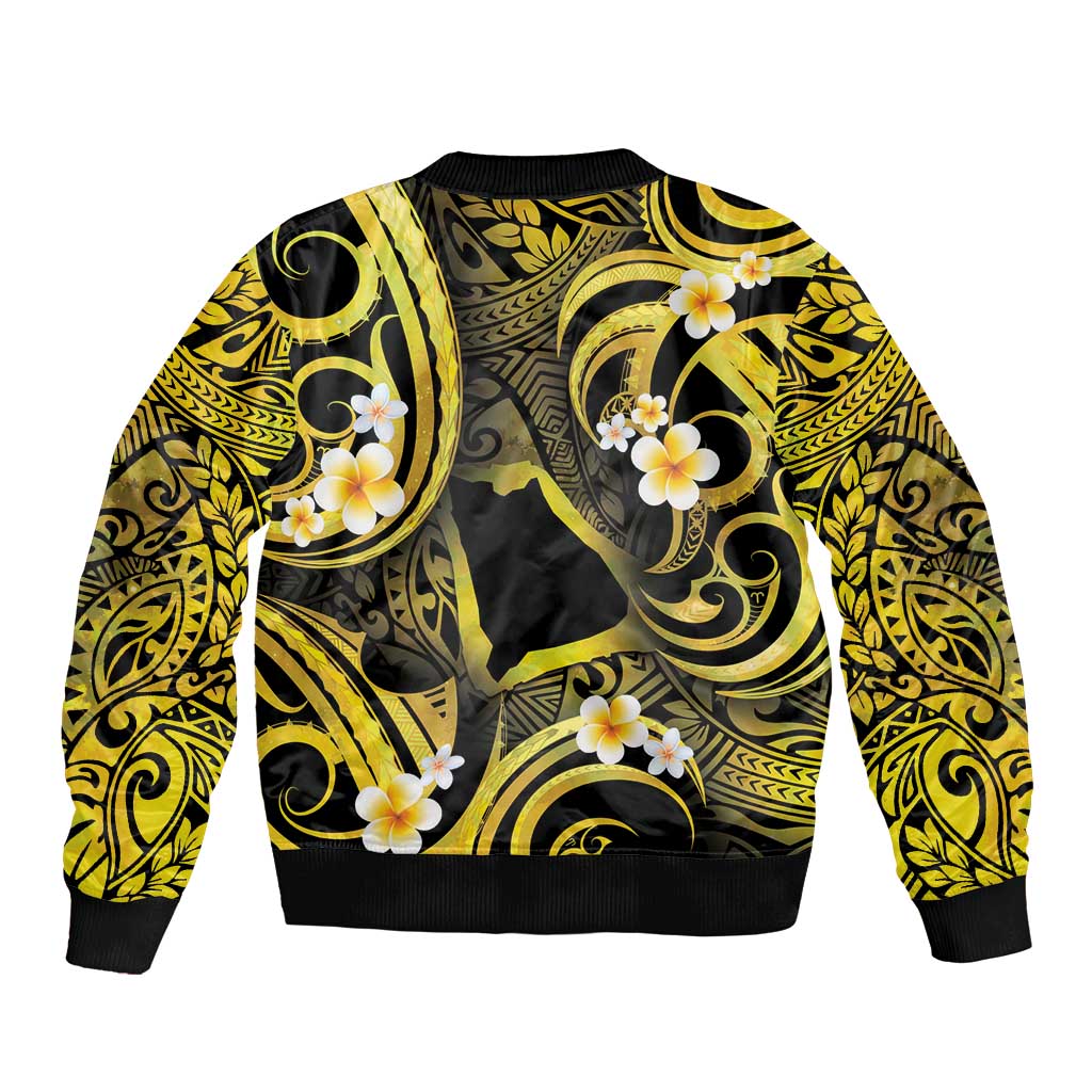 Tokelau Atafu Atoll Bomber Jacket Polynesian Tattoo Plumeria With Map