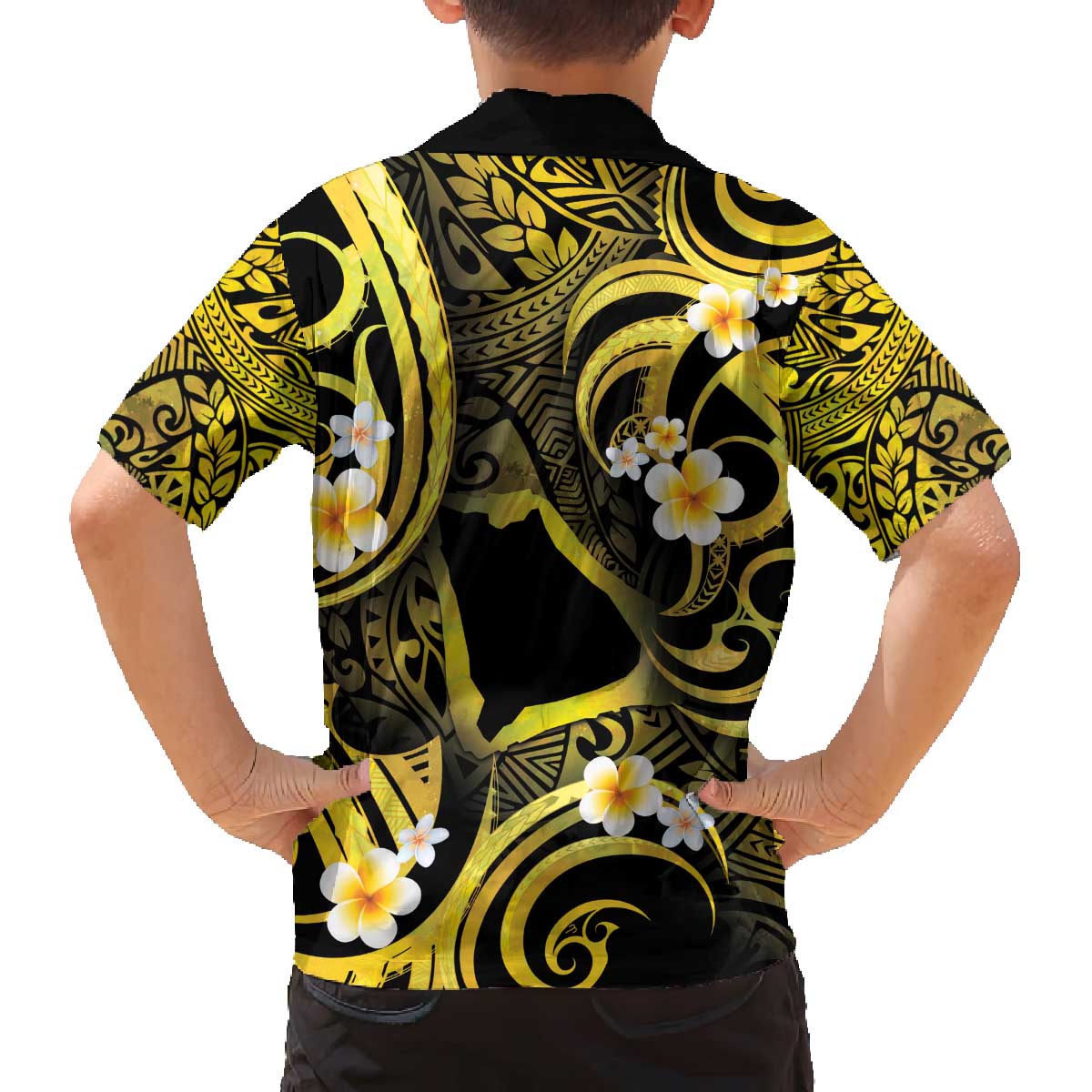 Tokelau Atafu Atoll Family Matching Off Shoulder Short Dress and Hawaiian Shirt Polynesian Tattoo Plumeria With Map LT14 - Polynesian Pride