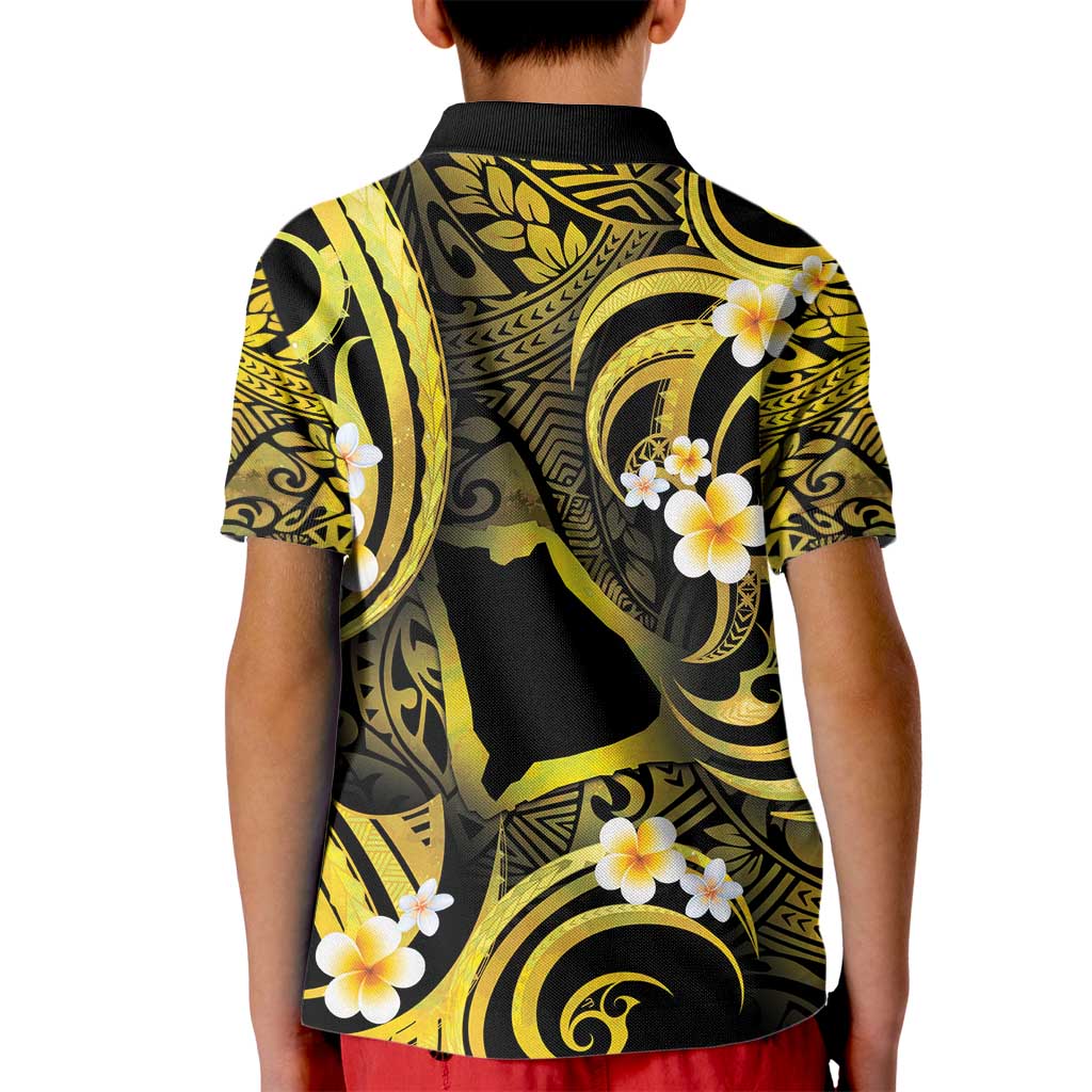 Tokelau Atafu Atoll Kid Polo Shirt Polynesian Tattoo Plumeria With Map