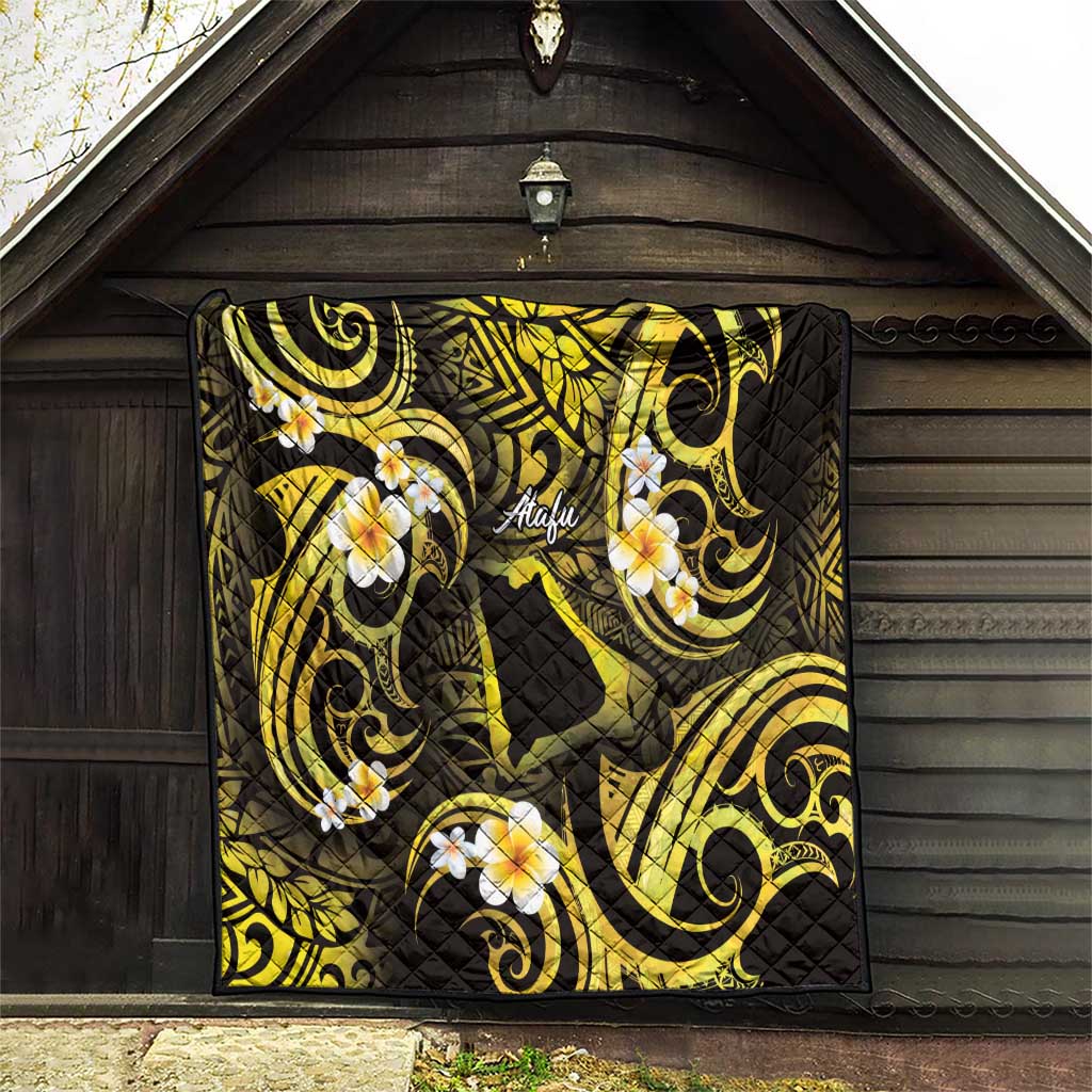 Tokelau Atafu Atoll Quilt Polynesian Tattoo Plumeria With Map