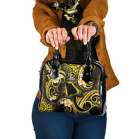 Tokelau Atafu Atoll Shoulder Handbag Polynesian Tattoo Plumeria With Map