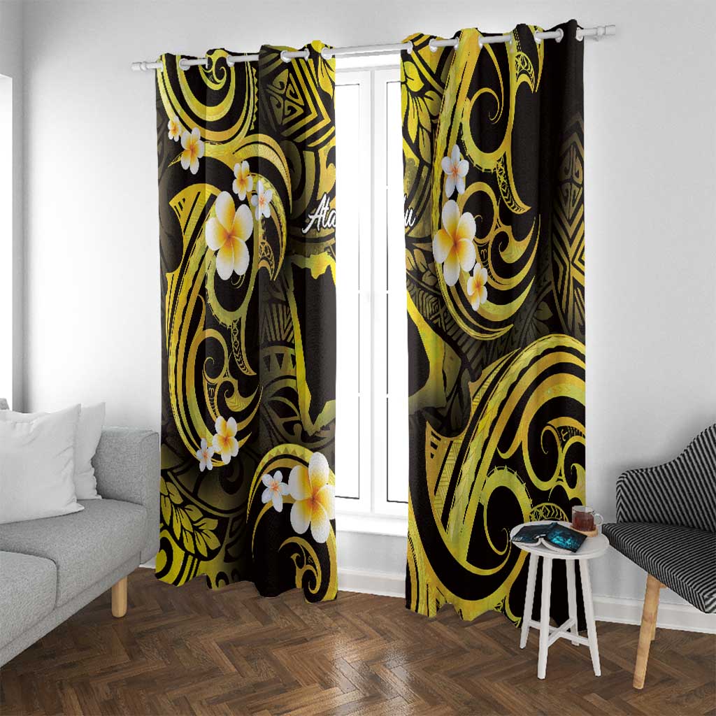 Tokelau Atafu Atoll Window Curtain Polynesian Tattoo Plumeria With Map