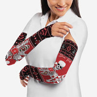 Personalized Hawaii Skull Christmas Arm Sleeves Mele Kalikimaka Hawaiian Kakau - Polynesian Pride