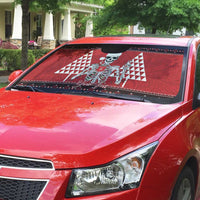Personalized Hawaii Skull Christmas Auto Sun Shade Mele Kalikimaka Hawaiian Kakau LT14 - Polynesian Pride