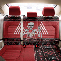 Personalized Hawaii Skull Christmas Back Car Seat Cover Mele Kalikimaka Hawaiian Kakau LT14 - Polynesian Pride