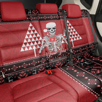 Personalized Hawaii Skull Christmas Back Car Seat Cover Mele Kalikimaka Hawaiian Kakau LT14 - Polynesian Pride