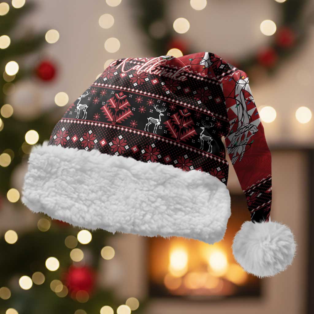Personalized Hawaii Skull Christmas Santa Hat Mele Kalikimaka Hawaiian Kakau - Polynesian Pride