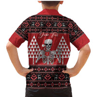 Personalized Hawaii Skull Christmas Family Matching Mermaid Dress and Hawaiian Shirt Mele Kalikimaka Hawaiian Kakau LT14 - Polynesian Pride