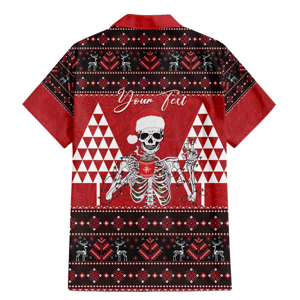 Personalized Hawaii Skull Christmas Family Matching Mermaid Dress and Hawaiian Shirt Mele Kalikimaka Hawaiian Kakau LT14 - Polynesian Pride