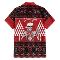 Personalized Hawaii Skull Christmas Family Matching Off Shoulder Maxi Dress and Hawaiian Shirt Mele Kalikimaka Hawaiian Kakau LT14 - Polynesian Pride