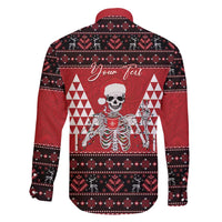 Personalized Hawaii Skull Christmas Family Matching Puletasi and Hawaiian Shirt Mele Kalikimaka Hawaiian Kakau LT14 - Polynesian Pride