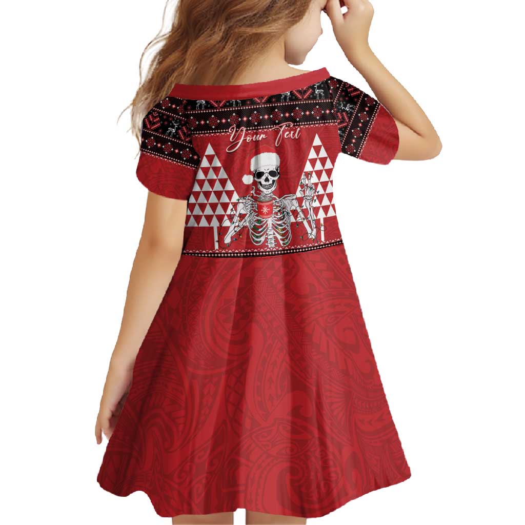 Personalized Hawaii Skull Christmas Family Matching Summer Maxi Dress and Hawaiian Shirt Mele Kalikimaka Hawaiian Kakau LT14 - Polynesian Pride