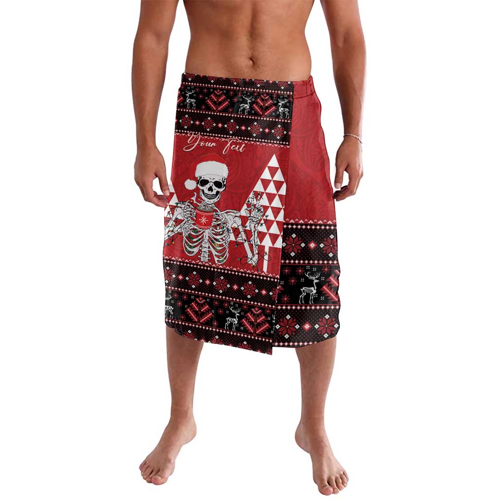 Personalized Hawaii Skull Christmas Lavalava Mele Kalikimaka Hawaiian Kakau - Polynesian Pride