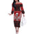 Personalized Hawaii Skull Christmas Off The Shoulder Long Sleeve Dress Mele Kalikimaka Hawaiian Kakau - Polynesian Pride