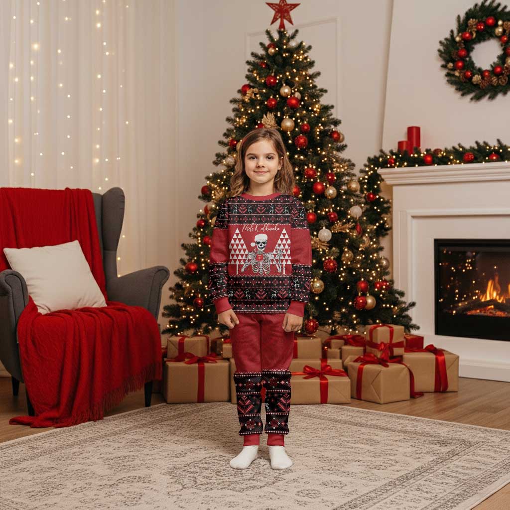 Personalized Hawaii Skull Christmas Pajama Set Mele Kalikimaka Hawaiian Kakau - Polynesian Pride