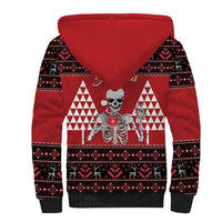 Personalized Hawaii Skull Christmas Sherpa Hoodie Mele Kalikimaka Hawaiian Kakau - Polynesian Pride