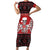 Personalized Hawaii Skull Christmas Short Sleeve Bodycon Dress Mele Kalikimaka Hawaiian Kakau - Polynesian Pride
