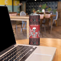 Personalized Hawaii Skull Christmas Skinny Tumbler Mele Kalikimaka Hawaiian Kakau - Polynesian Pride