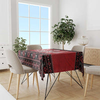 Personalized Hawaii Skull Christmas Tablecloth Mele Kalikimaka Hawaiian Kakau - Polynesian Pride