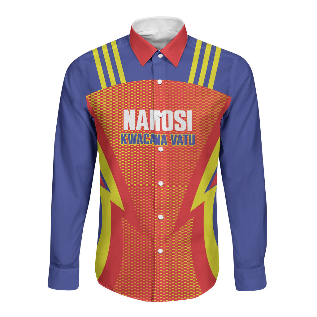 Namosi Fiji 2026 Rugby Custom Long Sleeve Button Shirt Kwaca Na Vatu LT14 Unisex Red - Polynesian Pride