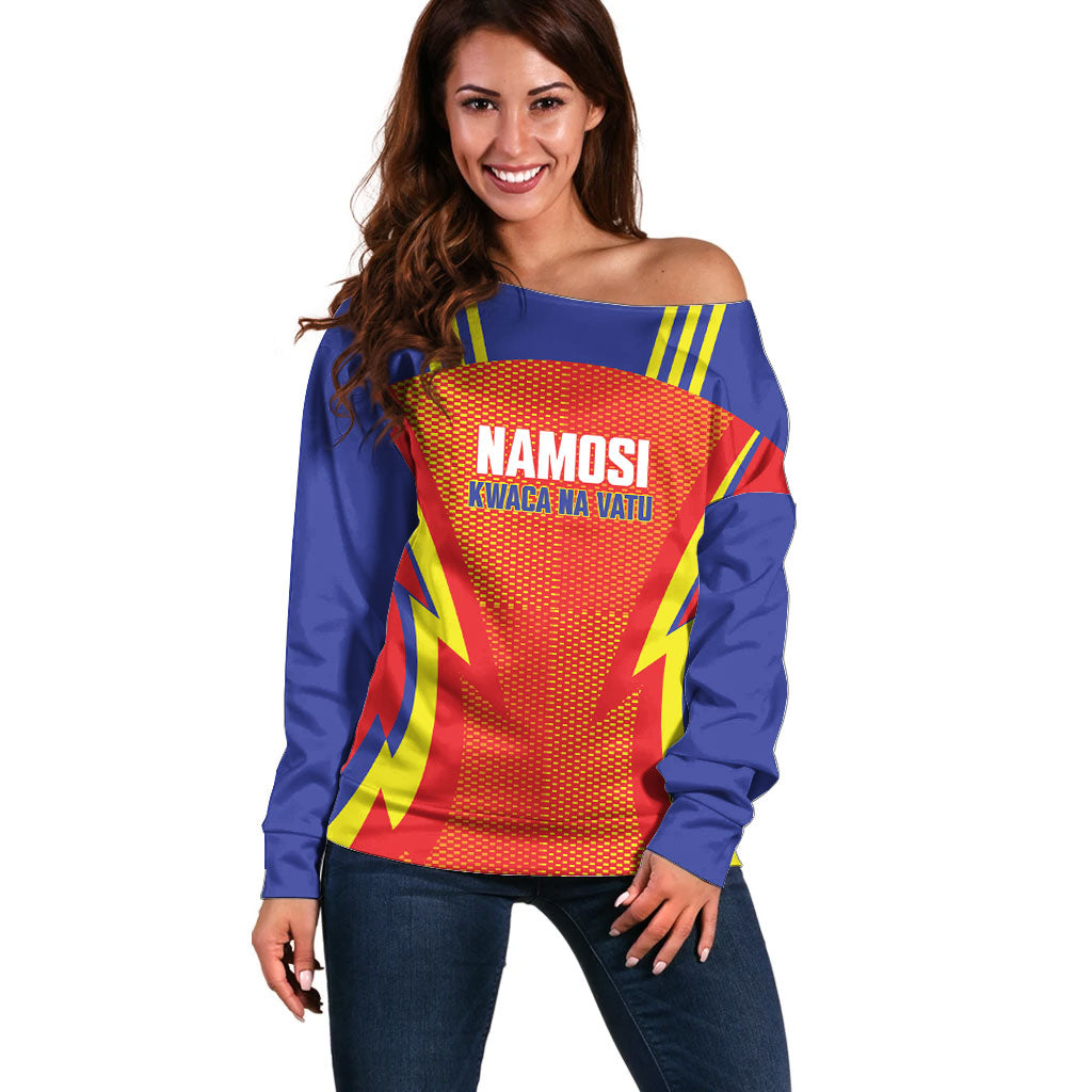 Namosi Fiji 2026 Rugby Custom Off Shoulder Sweater Kwaca Na Vatu LT14 Women Red - Polynesian Pride