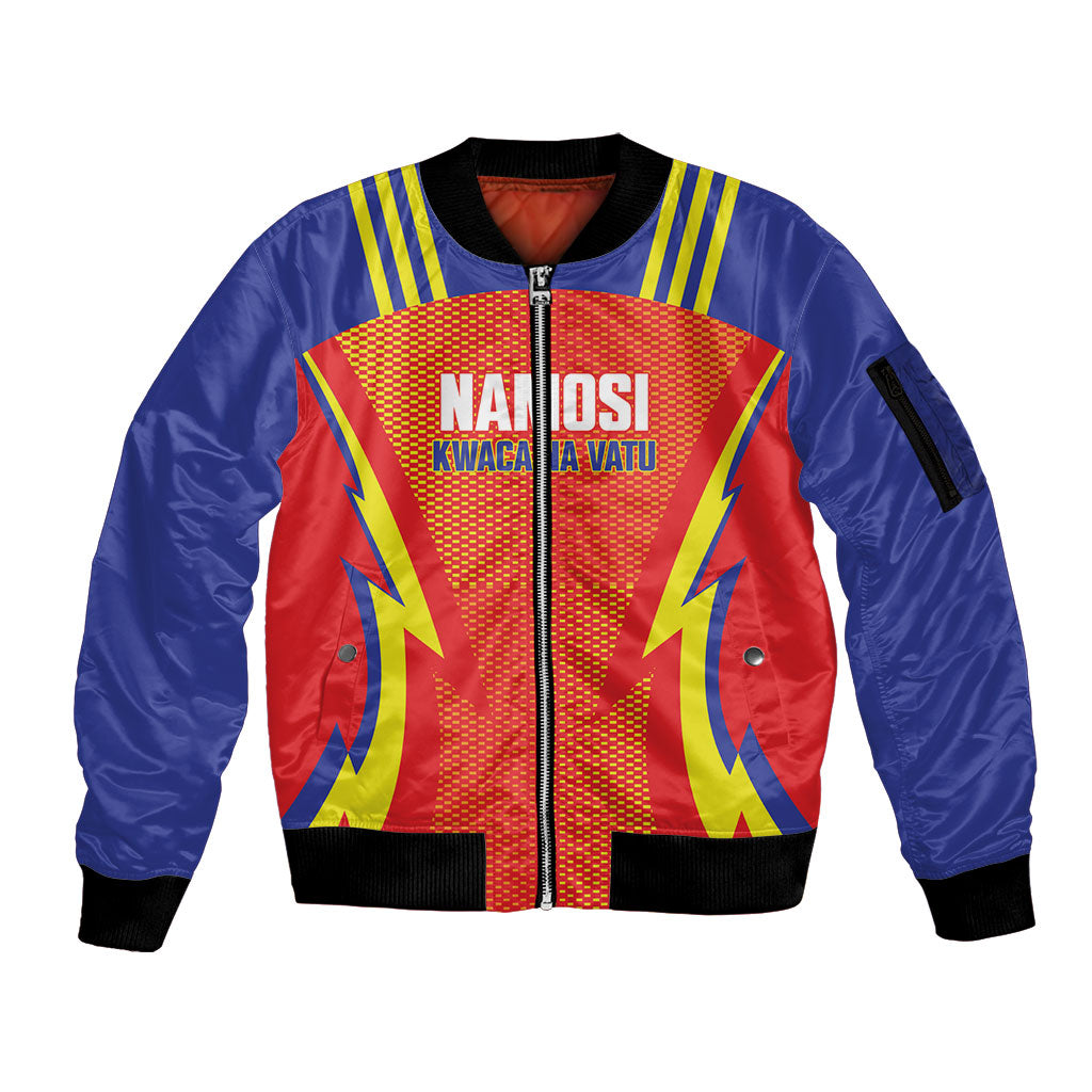 Namosi Fiji 2026 Rugby Custom Sleeve Zip Bomber Jacket Kwaca Na Vatu LT14 Unisex Red - Polynesian Pride
