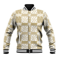 Beige Ngatu Pattern Malo e Lelei Tonga Baseball Jacket LT14 Unisex Beige - Polynesian Pride