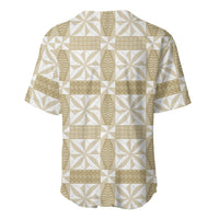 Beige Ngatu Pattern Malo e Lelei Tonga Baseball Jersey LT14 - Polynesian Pride