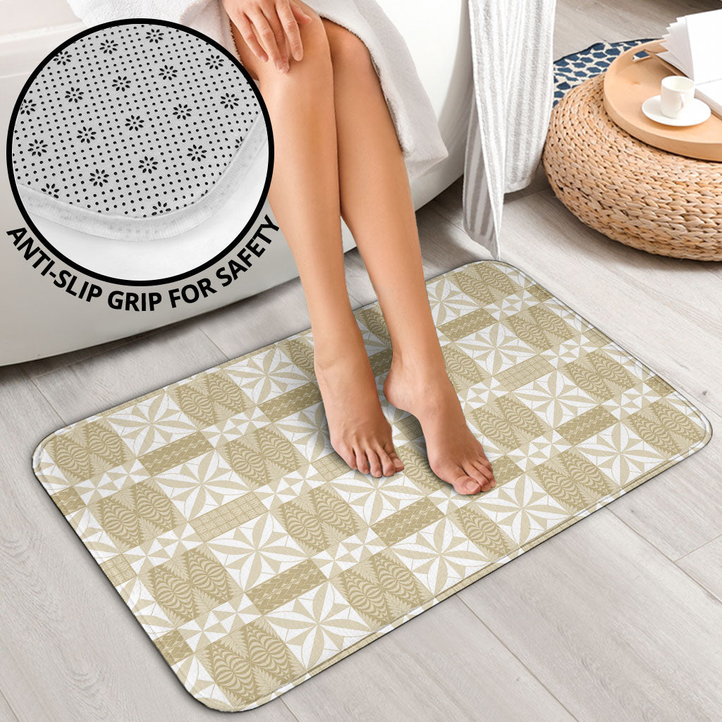 Beige Ngatu Pattern Malo e Lelei Tonga Bathroom Set LT14 - Polynesian Pride
