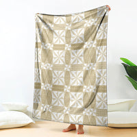 Beige Ngatu Pattern Malo e Lelei Tonga Blanket LT14 - Polynesian Pride