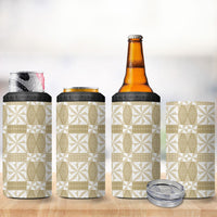 Beige Ngatu Pattern Malo e Lelei Tonga 4 in 1 Can Cooler Tumbler LT14 - Polynesian Pride