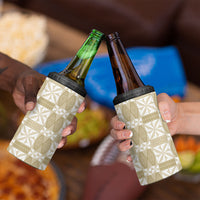 Beige Ngatu Pattern Malo e Lelei Tonga 4 in 1 Can Cooler Tumbler LT14 - Polynesian Pride