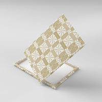 Beige Ngatu Pattern Malo e Lelei Tonga Canvas Wall Art LT14 With Frame Beige - Polynesian Pride