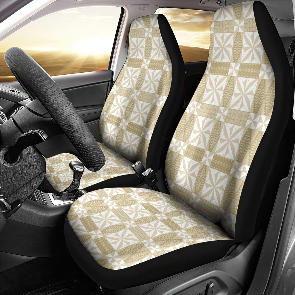 Beige Ngatu Pattern Malo e Lelei Tonga Car Seat Cover LT14 - Polynesian Pride