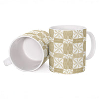 Beige Ngatu Pattern Malo e Lelei Tonga Ceramic Mug LT14 - Polynesian Pride