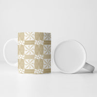 Beige Ngatu Pattern Malo e Lelei Tonga Ceramic Mug LT14 - Polynesian Pride