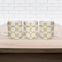Beige Ngatu Pattern Malo e Lelei Tonga Ceramic Mug LT14 - Polynesian Pride
