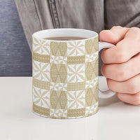 Beige Ngatu Pattern Malo e Lelei Tonga Ceramic Mug LT14 - Polynesian Pride