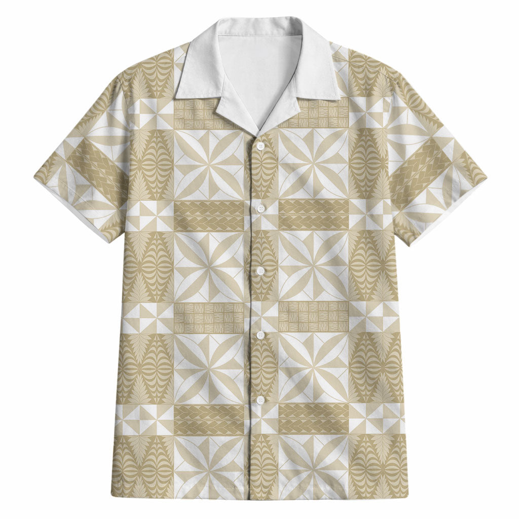 Beige Ngatu Pattern Malo e Lelei Tonga Hawaiian Shirt LT14 Beige - Polynesian Pride