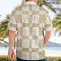 Beige Ngatu Pattern Malo e Lelei Tonga Hawaiian Shirt LT14 - Polynesian Pride