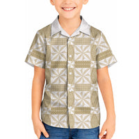 Beige Ngatu Pattern Malo e Lelei Tonga Hawaiian Shirt LT14 - Polynesian Pride